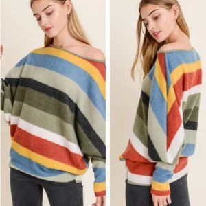 Brighten My Day ✨ Striped dolman top 💚💛